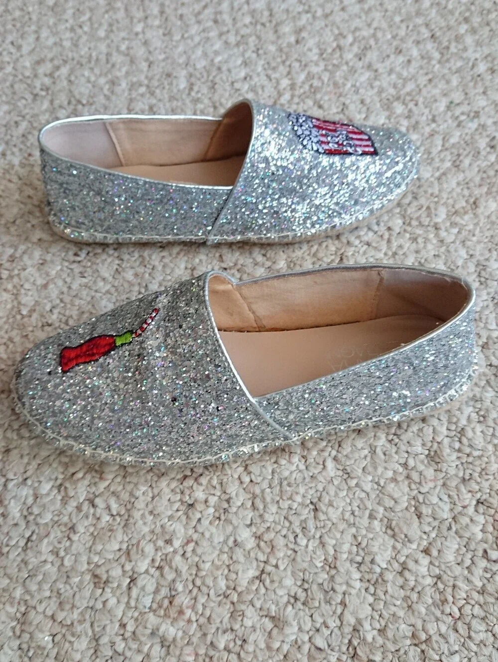 Chiara Ferragni “Popcorn & soda” Glitter Ballet espadrille Flats size 7.5